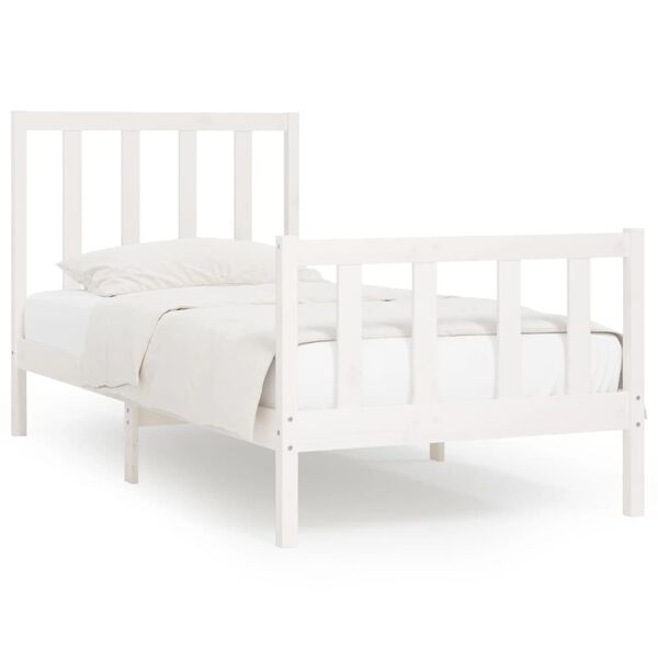 vidaXL Estructura de cama madera maciza de pino blanco 100x200 cm