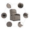 vidaXL Sill&oacute;n el&eacute;ctrico reclinable elevable de tela gris taupe
