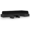 vidaXL Set de muebles de jard&iacute;n 6 pzas rat&aacute;n sint&eacute;tico y cojines negro