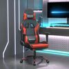 vidaXL Silla gaming de masaje y reposapi&eacute;s cuero sint&eacute;tico negro rojo