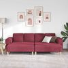 vidaXL Sof&aacute; de sala 3 pcs Rojo vino Poli&eacute;ster