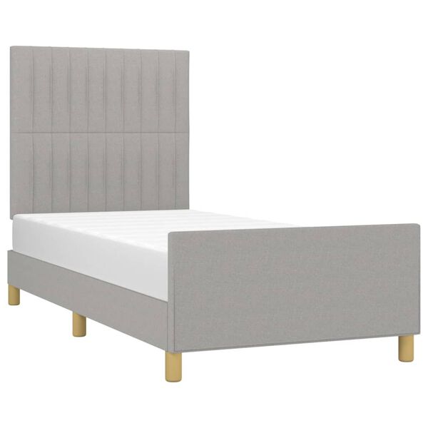 vidaXL Estructura de cama sin colch&oacute;n tela gris claro 80x200 cm