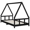vidaXL Estructura de cama para ni&ntilde;os madera de pino negro 90x190 cm