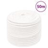 vidaXL Cuerda de barco polipropileno blanco intenso 12 mm 50 m