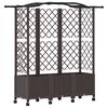 vidaXL Cama elevada con trellis y techo Marr&oacute;n 163 x 40 x 144 cm PP
