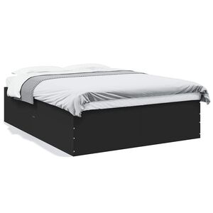 vidaXL Estructura de cama madera de ingenier&iacute;a negra 150x200 cm