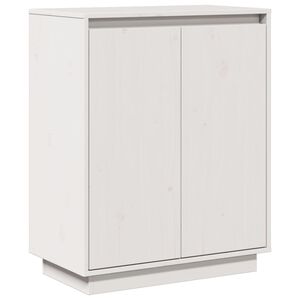 vidaXL Aparador de madera maciza de pino blanco 60x34x75 cm
