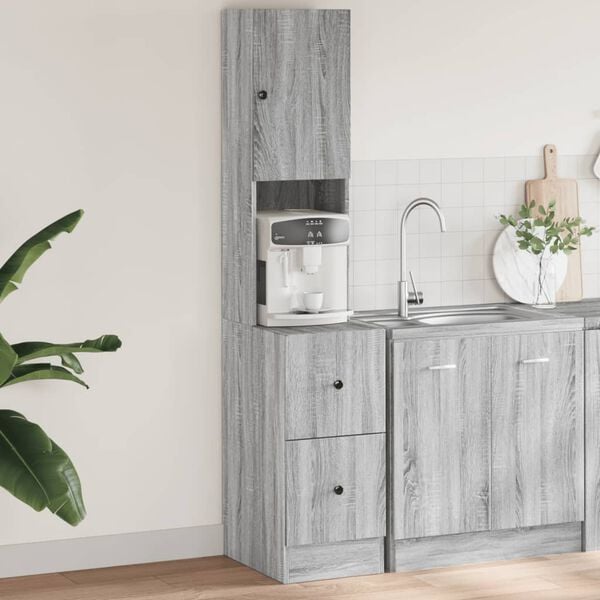 vidaXL Mueble de cocina madera de ingeniería gris Sonoma 35x50x180 cm