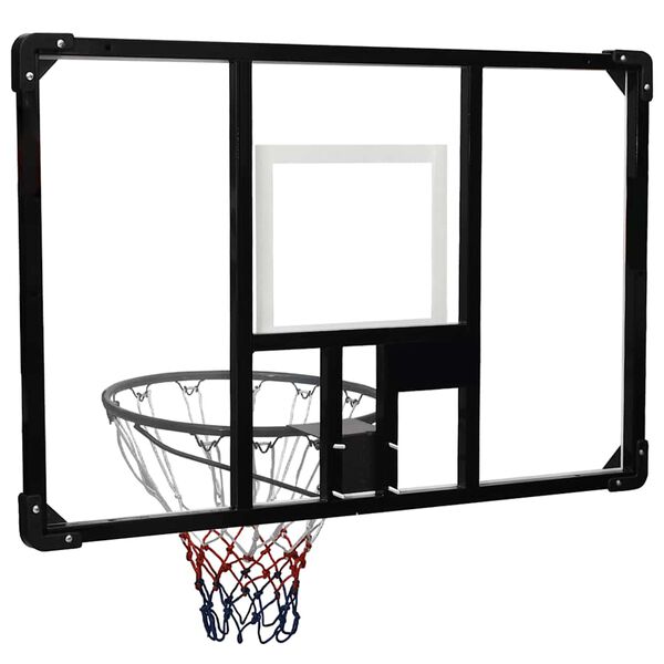 vidaXL Tablero de baloncesto policarbonato transparente 106x69x3 cm