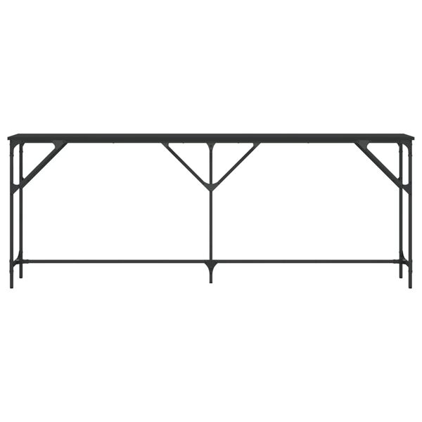 vidaXL Mesa consola madera de ingenier&iacute;a negra 200x29x75 cm