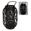 H&S Collection Farol de junco negro 40x26 cm
