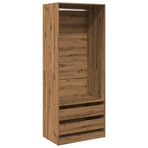 vidaXL Armario de madera de ingenier&iacute;a roble artesanal 80x50x200 cm