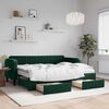 vidaXL Sof&aacute; cama nido con cajones terciopelo verde oscuro 80x200 cm