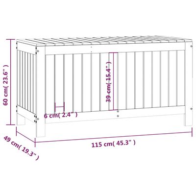 vidaXL Caja de almacenaje jardín madera de pino gris 115x49x60 cm