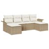 vidaXL Conjunto de sof&aacute; de jard&iacute;n 6 uds. Beige rat&aacute;n sint&eacute;tico