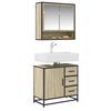 vidaXL Armario de lavabo de ba&ntilde;o madera roble Sonoma 65x33x60 cm
