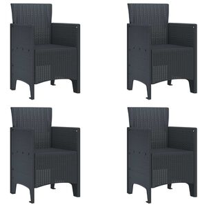 vidaXL Silla de Jardín 4 pcs Antracita 53 x 49 x 85 cm PP