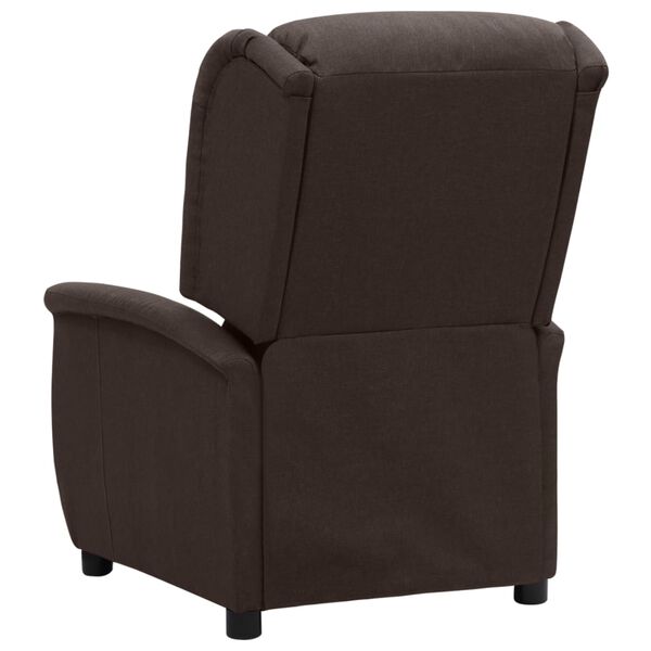 vidaXL Sill&oacute;n reclinable de tela marr&oacute;n oscuro