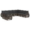 vidaXL Conjunto de sof&aacute;s de jard&iacute;n 10 uds. Gris y Gris Oscuro
