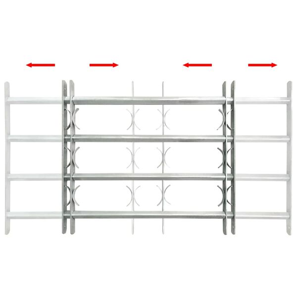 vidaXL Reja de seguridad ajustable ventana con 4 barras 500-650 mm