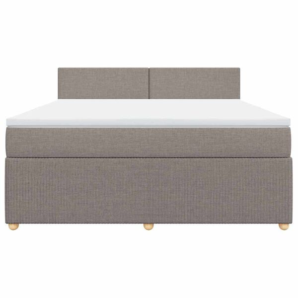 vidaXL Cama box spring con colch&oacute;n tela gris taupe 180x200 cm