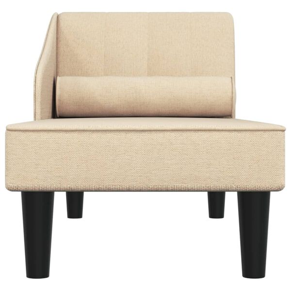 vidaXL Sofá diván con cojín de cabeza tela crema