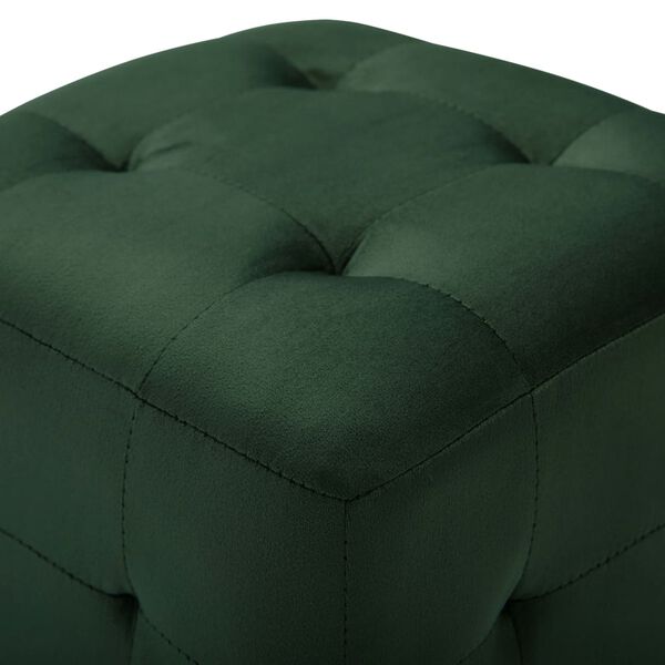 vidaXL Puf 2 unidades terciopelo verde 30x30x30 cm