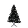 vidaXL &Aacute;rbol de Navidad Artificial Preiluminado Negro 150 cm PVC