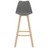 vidaXL Taburetes de cocina 2 unidades PP gris madera maciza de haya