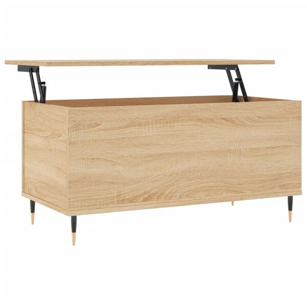 vidaXL Mesa de centro madera contrachapada roble Sonoma 90x44,5x45 cm