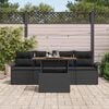 vidaXL Conjunto de sof&aacute; de jard&iacute;n 5 pcs Negro Polirat&aacute;n