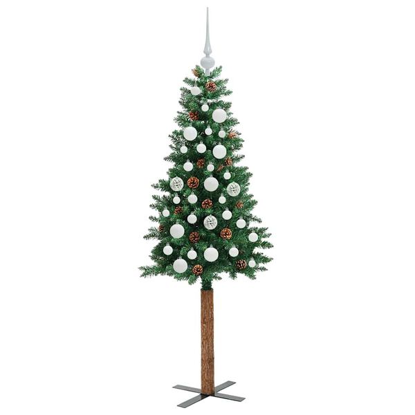 vidaXL &Aacute;rbol de Navidad Delgado con 150 LED con soporte Verde 150 cm
