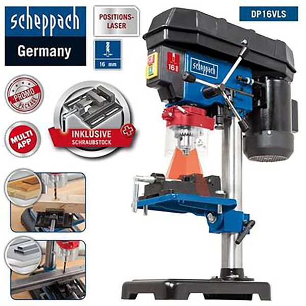 Scheppach Taladro de banco DP16SL 500 W