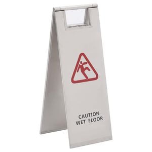vidaXL Se&ntilde;al de suelo mojado plegable acero inoxidable