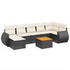 vidaXL Set de sof&aacute;s de jard&iacute;n 8 piezas y cojines rat&aacute;n sint&eacute;tico negro