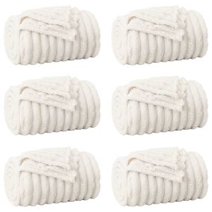 vidaXL Mantitas de Sof&aacute; 6 uds. Crema 150 x 130 cm 2.85 kg Lana