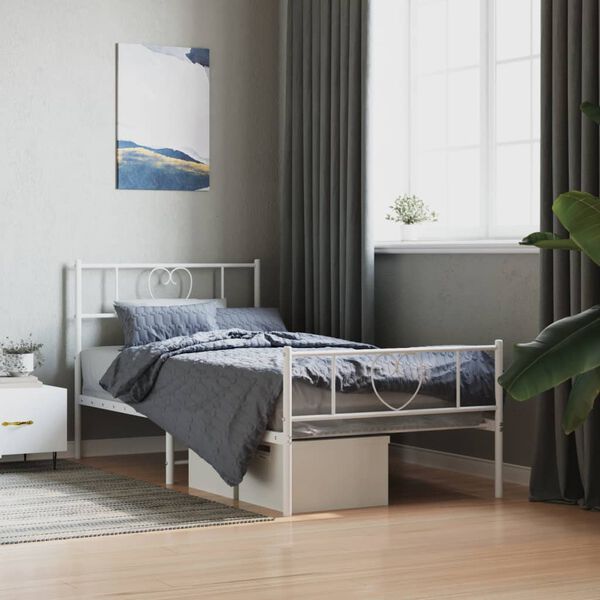vidaXL Estructura cama sin colchón con estribo metal blanco 80x200 cm