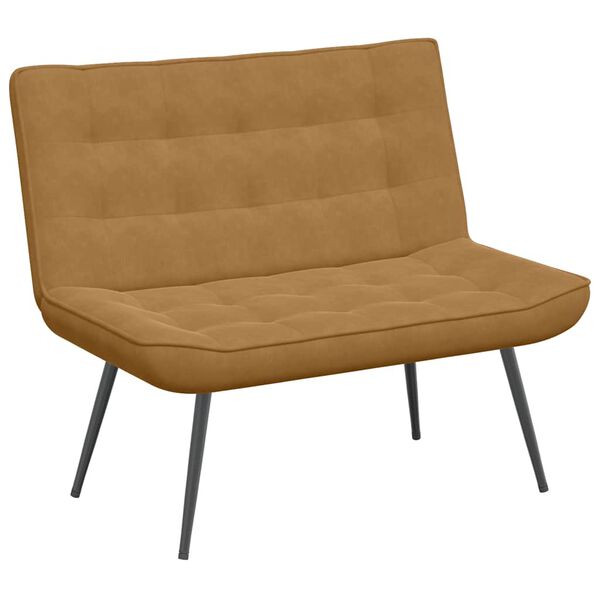 vidaXL Banco de terciopelo marr&oacute;n 110x74x84 cm