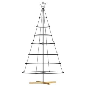 vidaXL &Aacute;rbol Cono de Navidad con soporte Negro 180,5 cm Acero