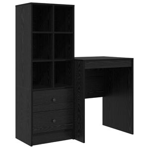 vidaXL Escritorio Roble Negro 105,5 x 50 x 127 cm 2 uds.