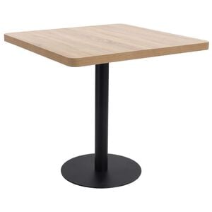 vidaXL Mesa de bistr&oacute; MDF marr&oacute;n claro 80x80 cm