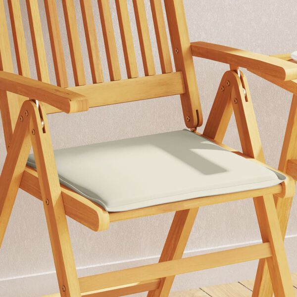 vidaXL Cojines de asiento de jard&iacute;n cuadrados 4 uds crema 45x45x2 cm