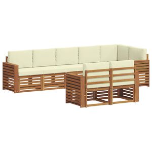 vidaXL Juegos de sof&aacute;s 8 pcs Natural y Crema Madera de Acacia S&oacute;lida