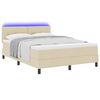 vidaXL Cama tipo Box Spring con colch&oacute;n Crema 140 x 200 cm tela