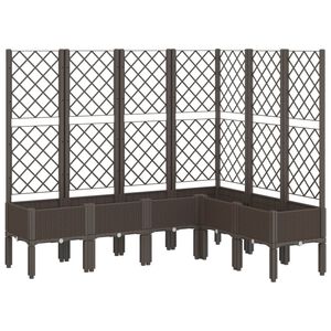 vidaXL Jardinera con enrejado PP marr&oacute;n 160x120x142 cm