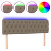 vidaXL Cabecero con LED de tela gris taupe 160x7x78/88 cm