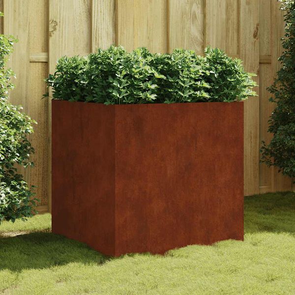 vidaXL Jardinera de acero corten 80x80x80 cm