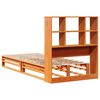 vidaXL Cama con estanter&iacute;a sin colch&oacute;n madera maciza marr&oacute;n 90x190 cm