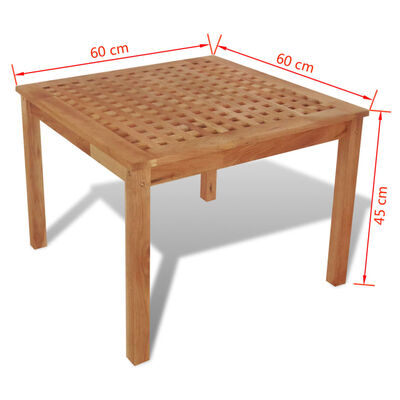 vidaXL Mesa auxiliar madera maciza de nogal 60x60x45 cm