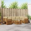 vidaXL Juegos de sof&aacute;s 8 pcs Natural y Beige Madera de Acacia S&oacute;lida